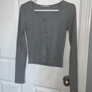 Women Grey Long Sleeve Shirt